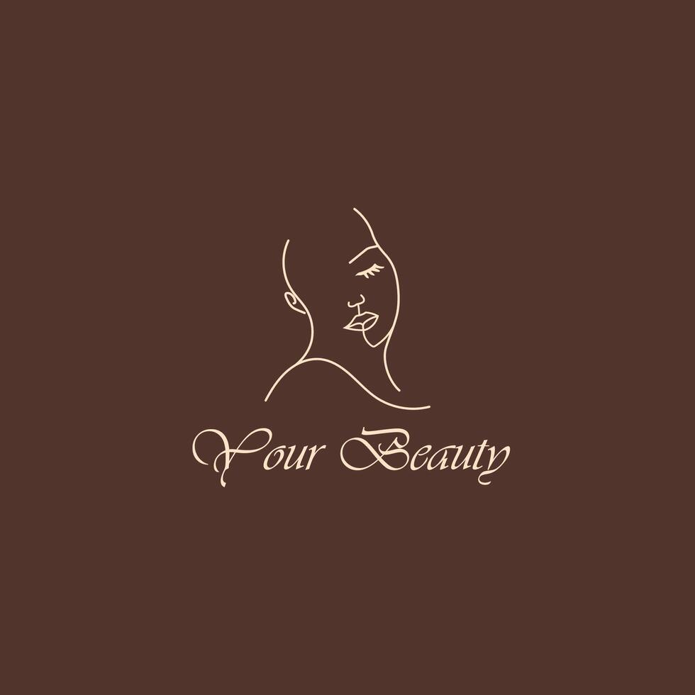 belleza salón logo modelo. ilustración de un hermosa mujer rostro. vector