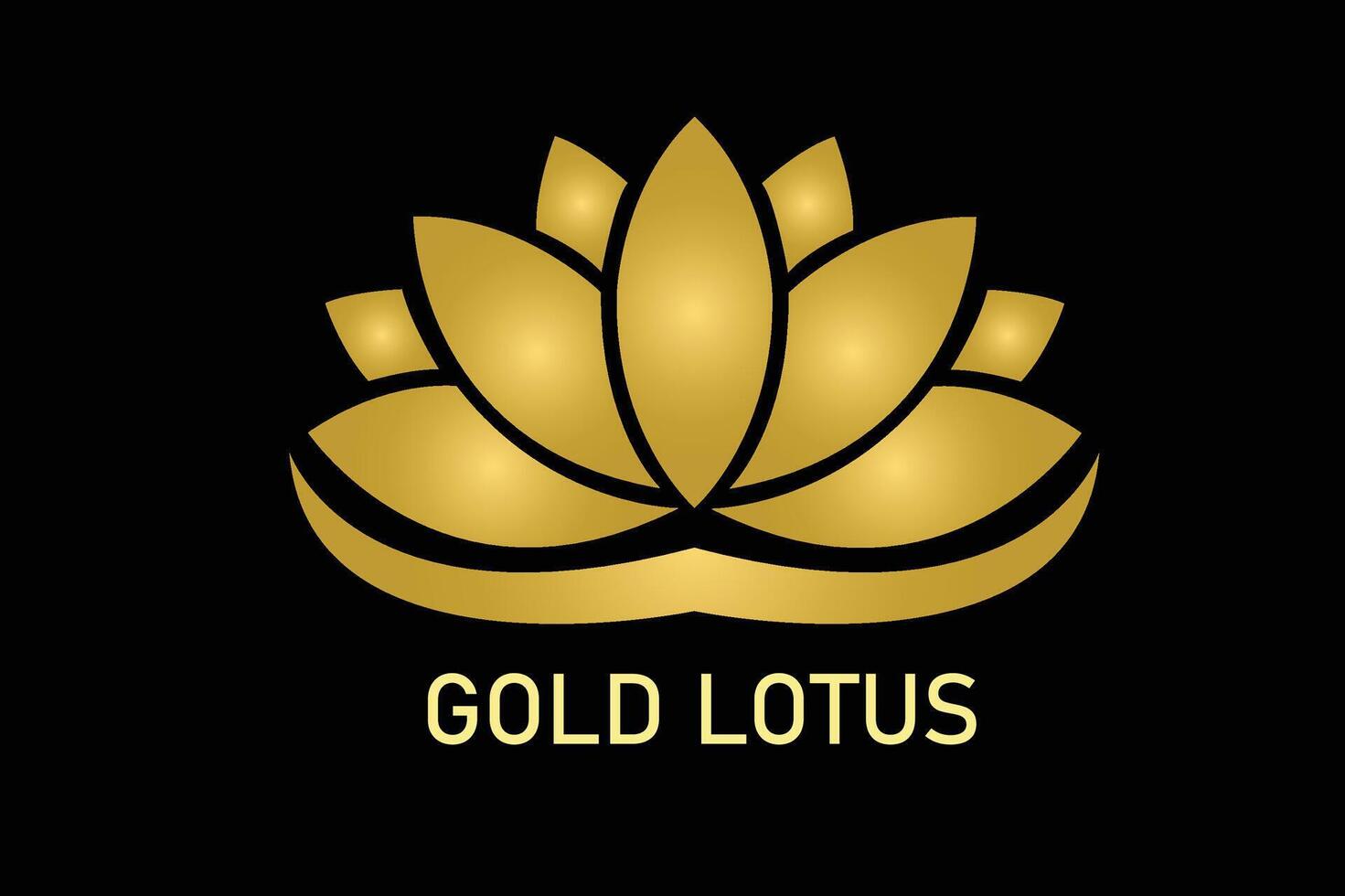 golden lotus flower vector