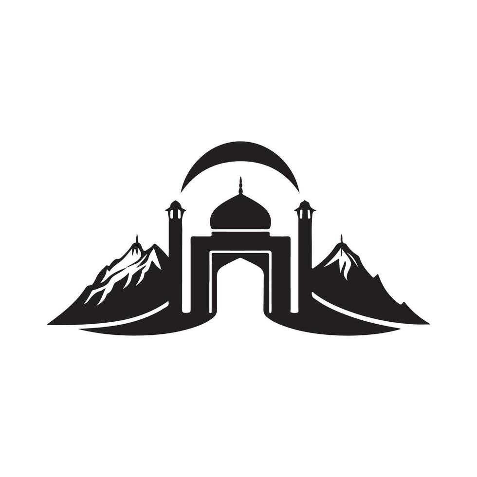 Mosque Gate logo Images. Illustration of a Mosque Gate isolated on white vector