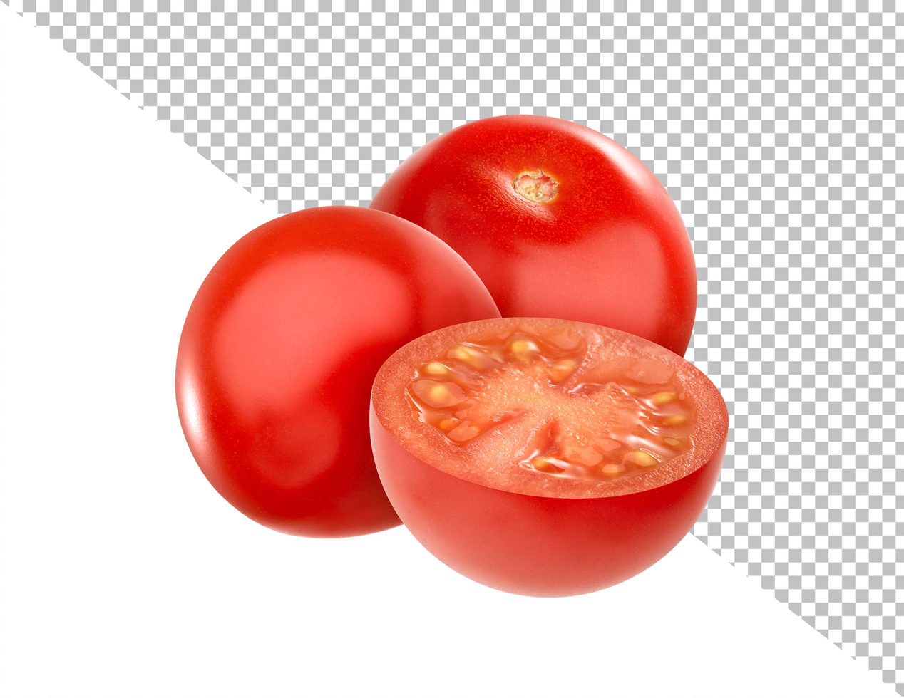 Cherry tomatoes isolated on white background with clipping path psd