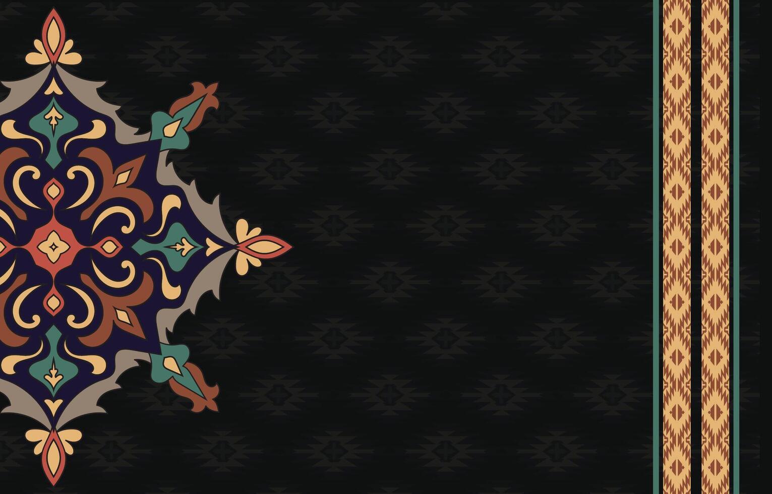 Ethnic Tribal Mandala Seamless Geometric Background Illustration Tapestry vector