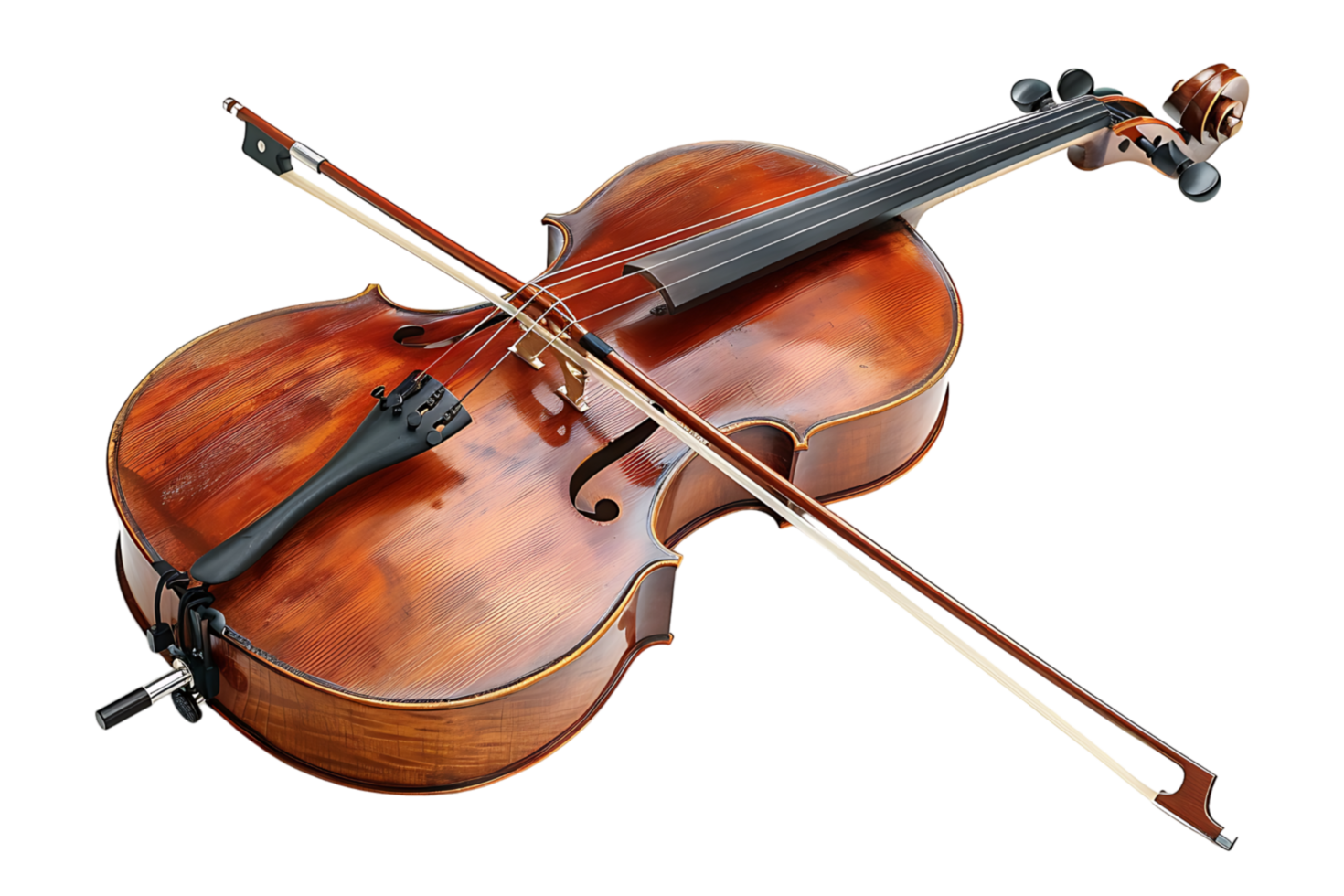 violoncelle avec arc sur isolé transparent Contexte png