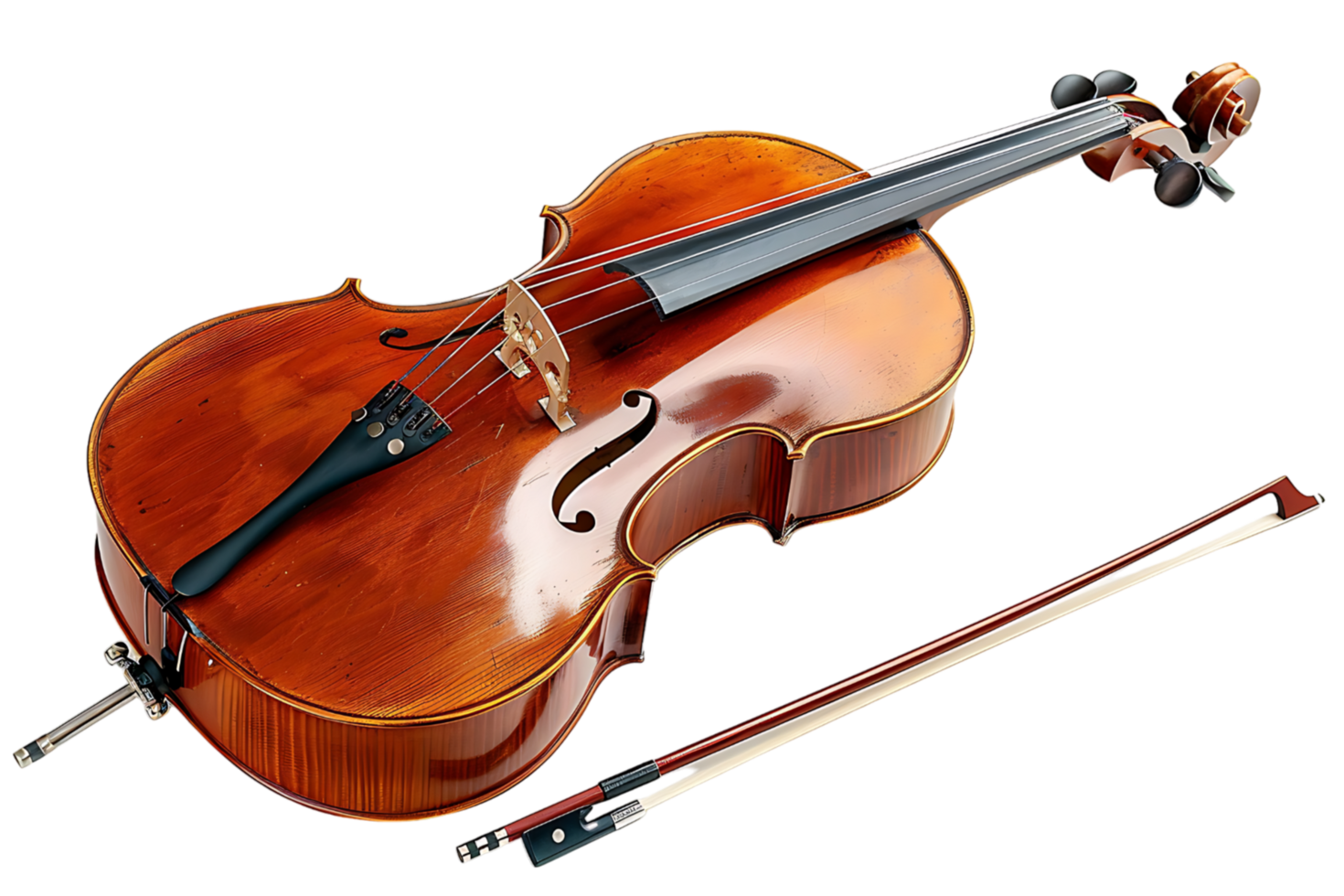 violoncello con arco su isolato trasparente sfondo png