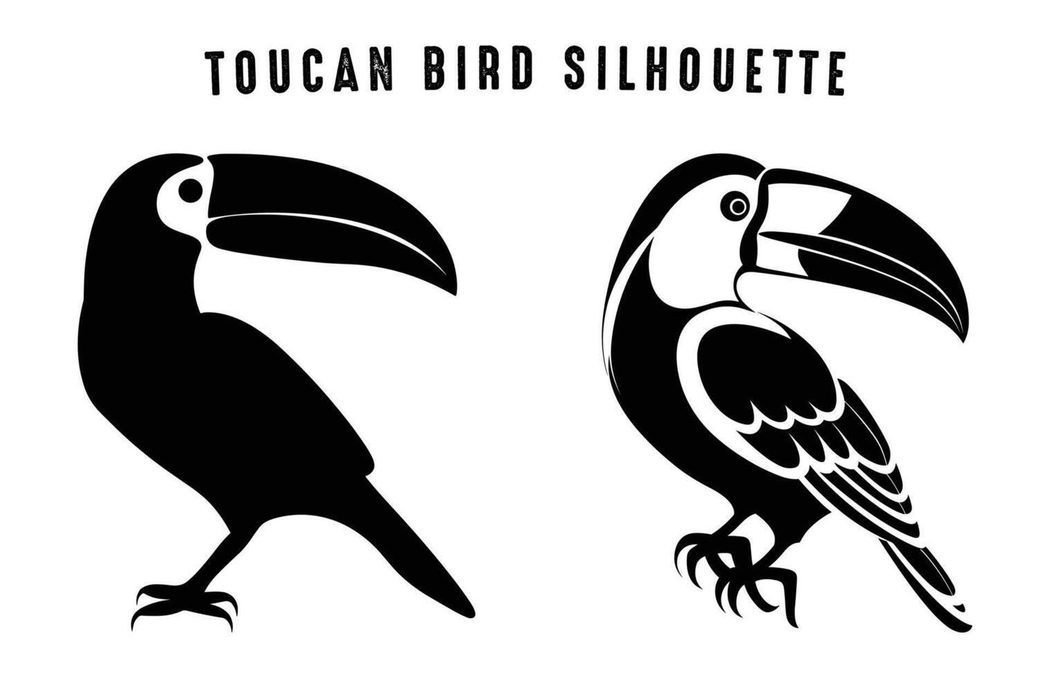 Toucan Birds Silhouettes Clip art, Toucan Bird black Silhouette vector
