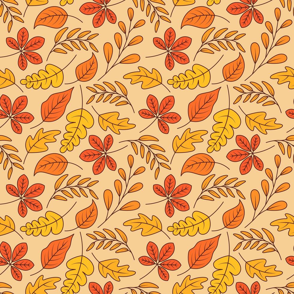 Autumn leaves pattern design vector