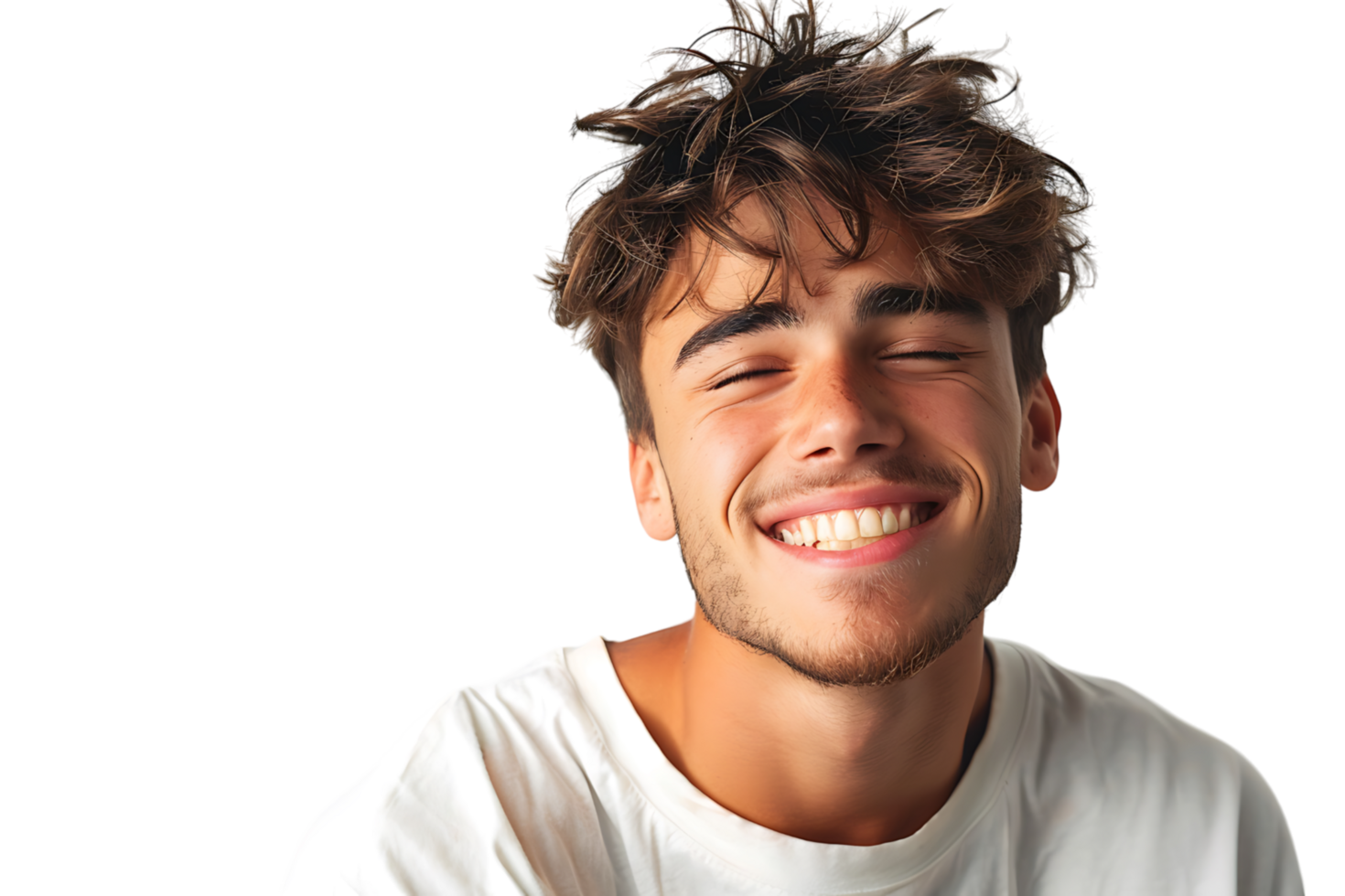 Studio shot of young man winking on isolated transparent background png