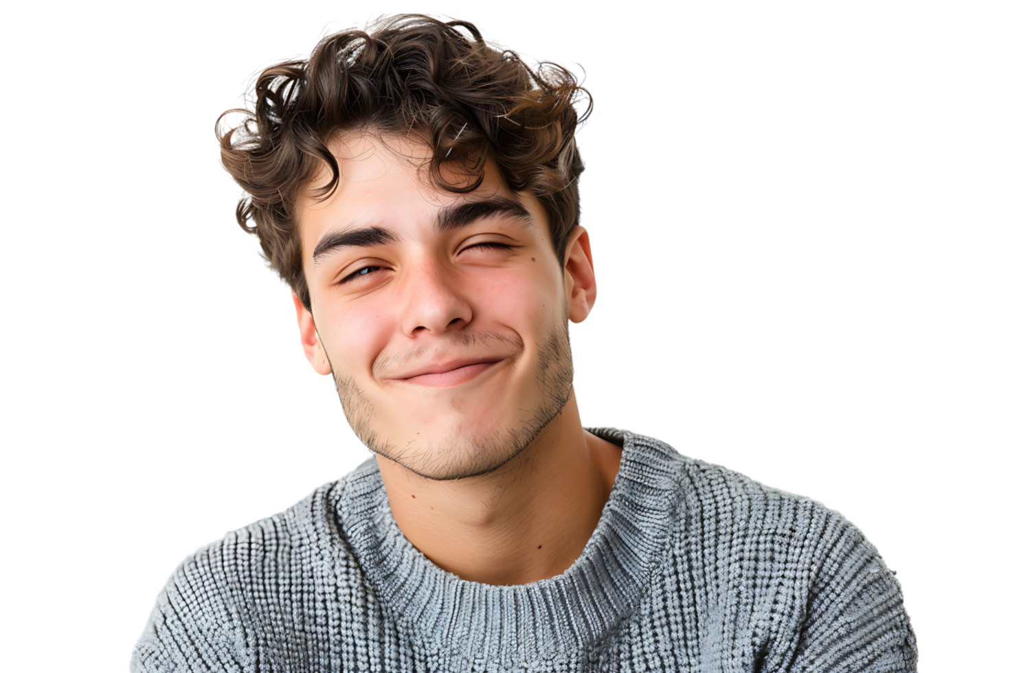 Studio shot of young man winking on isolated transparent background png
