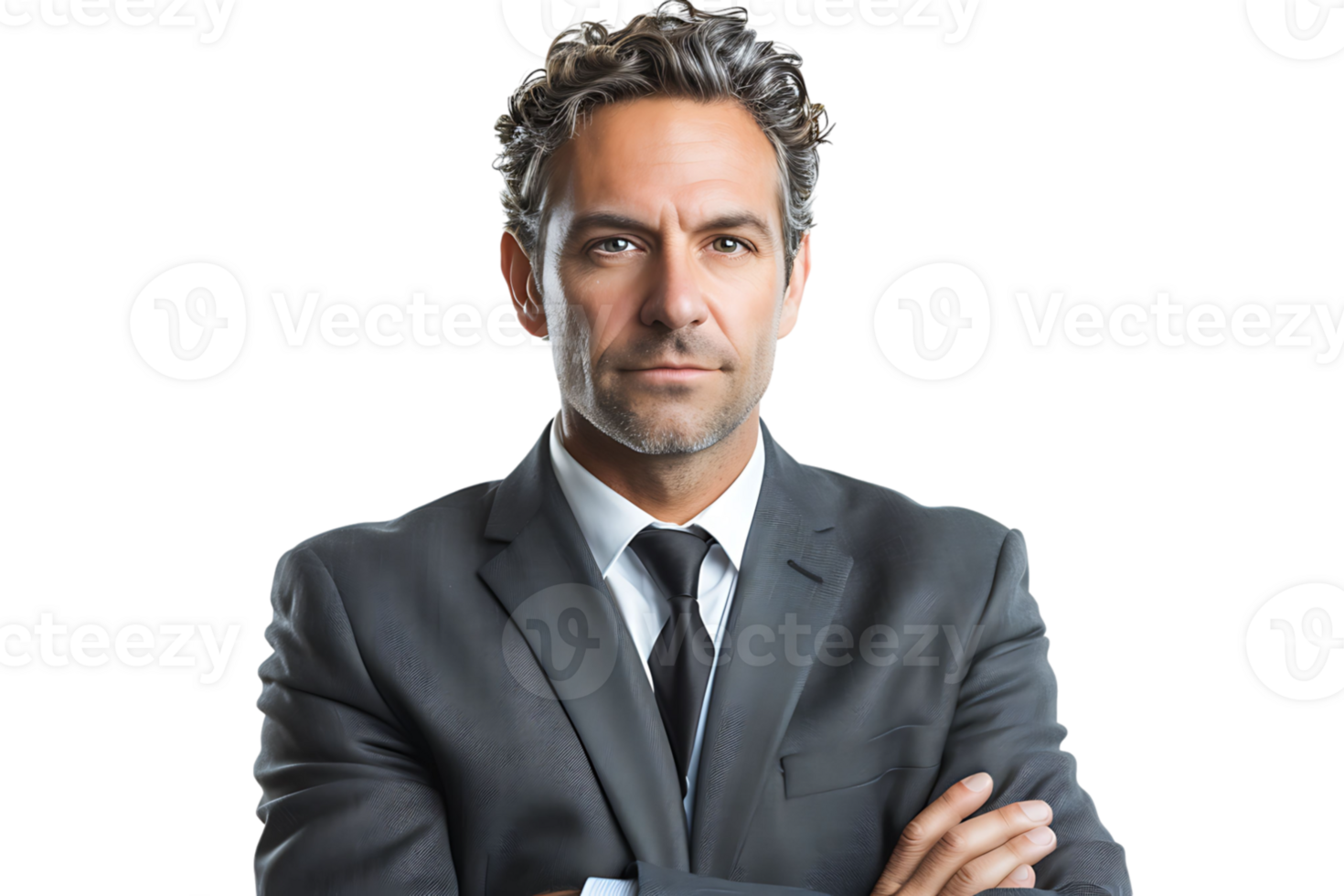 Portrait of american business man on isolated transparent background png