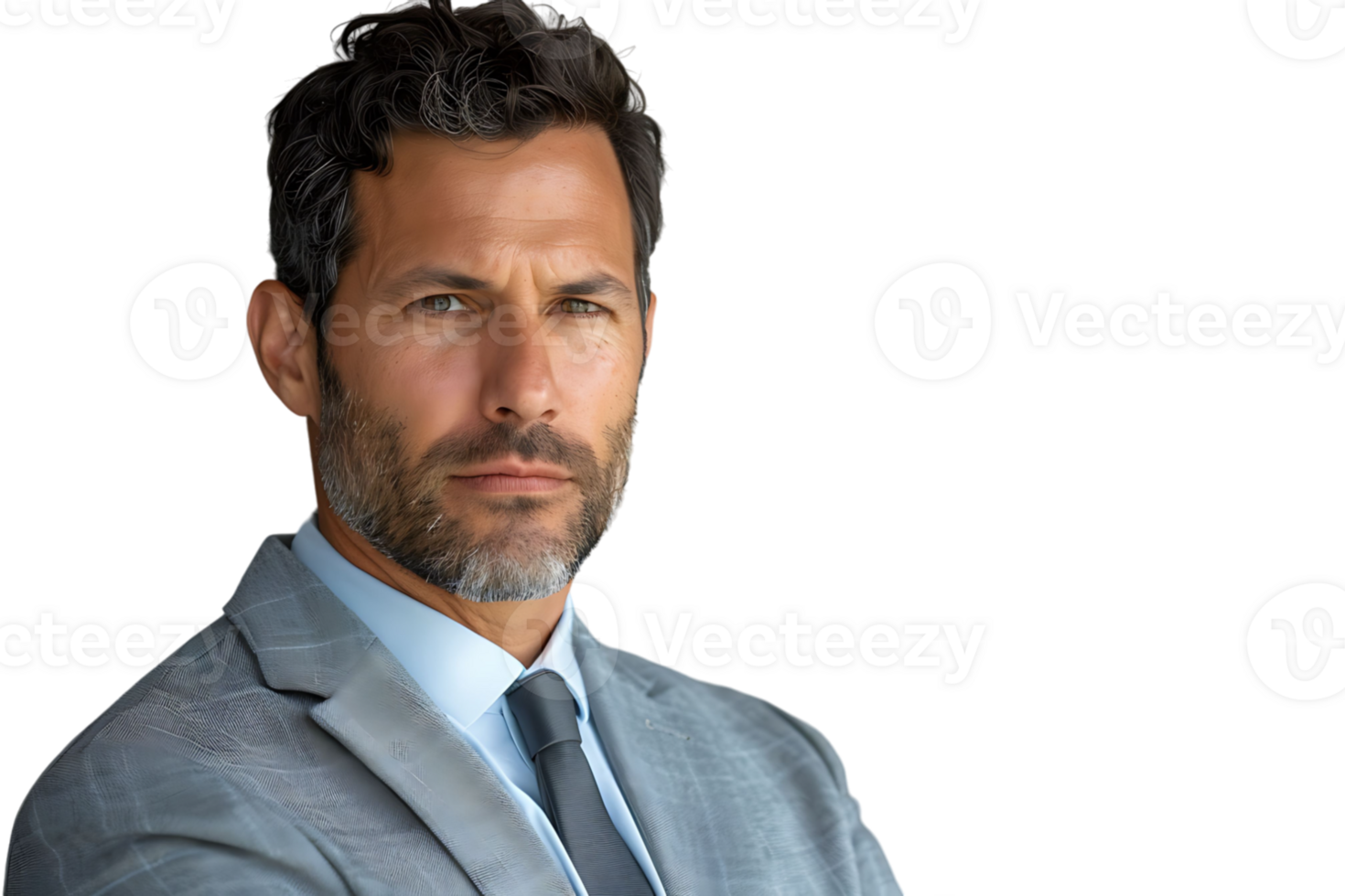 Portrait of american business man on isolated transparent background png