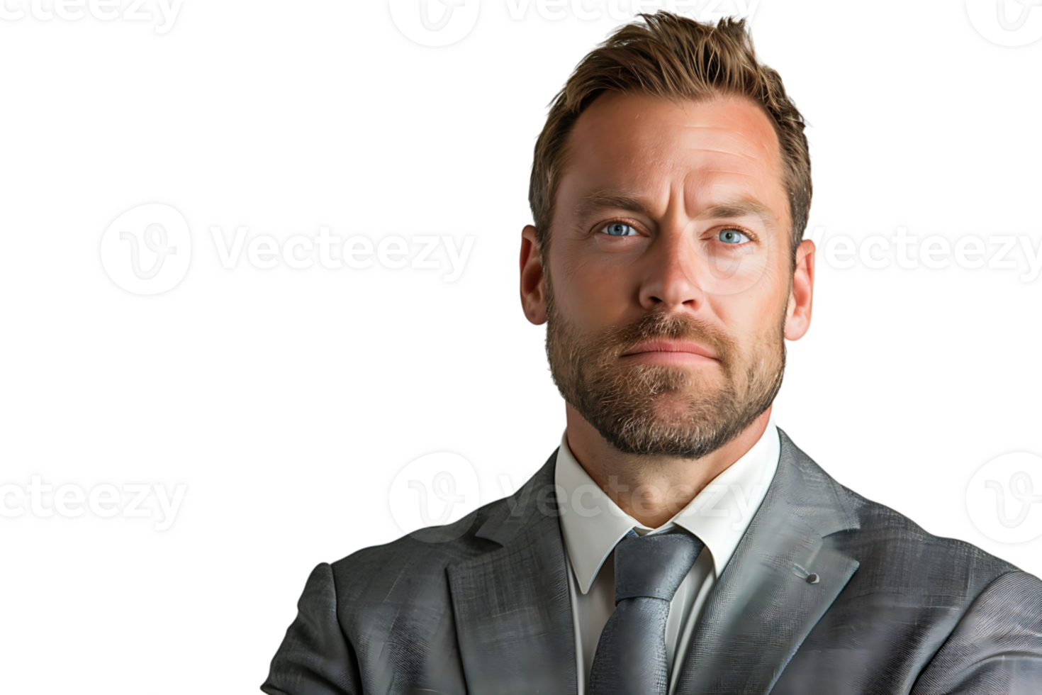 Portrait of american business man on isolated transparent background png