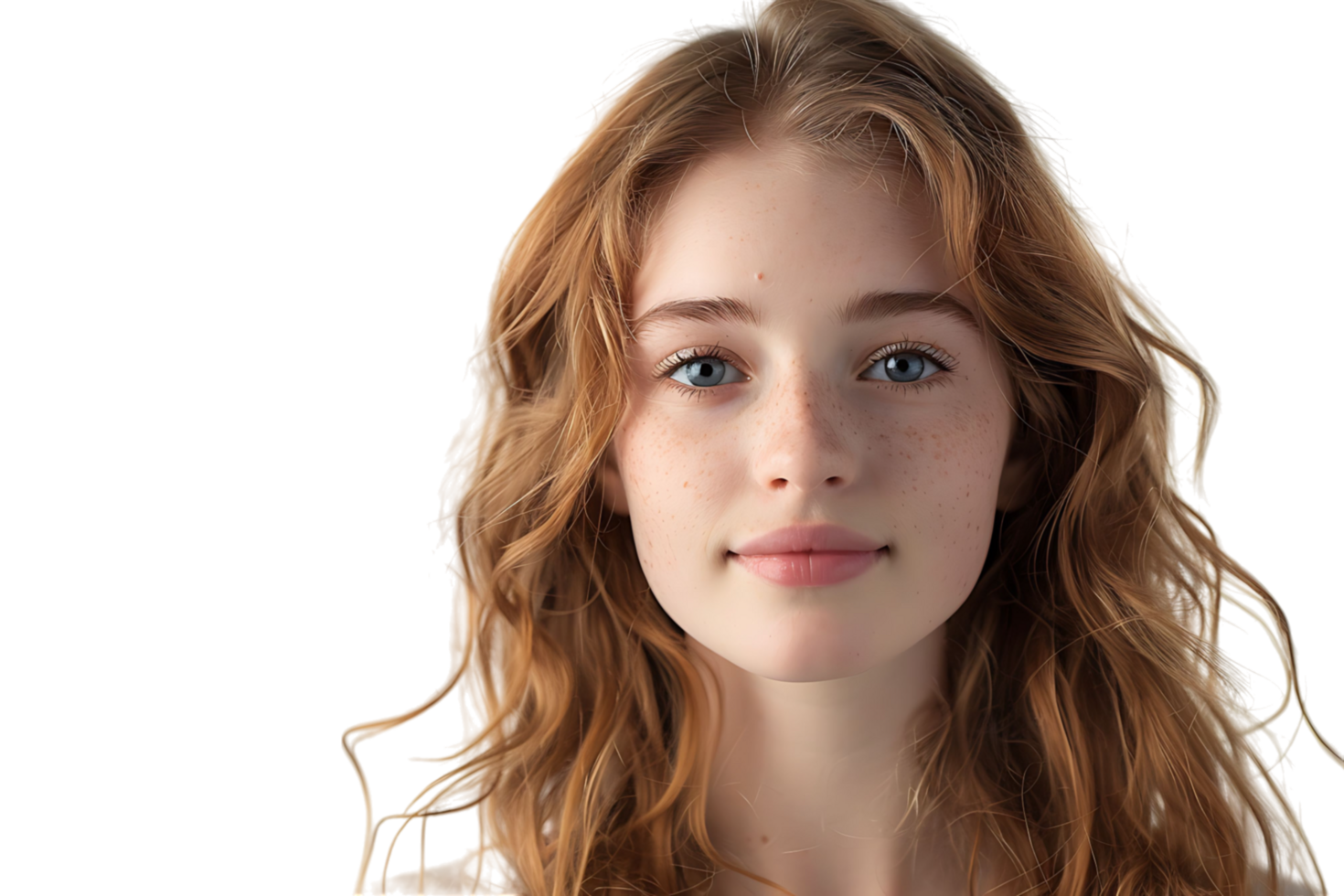 Pretty young woman at studio on isolated transparent background png