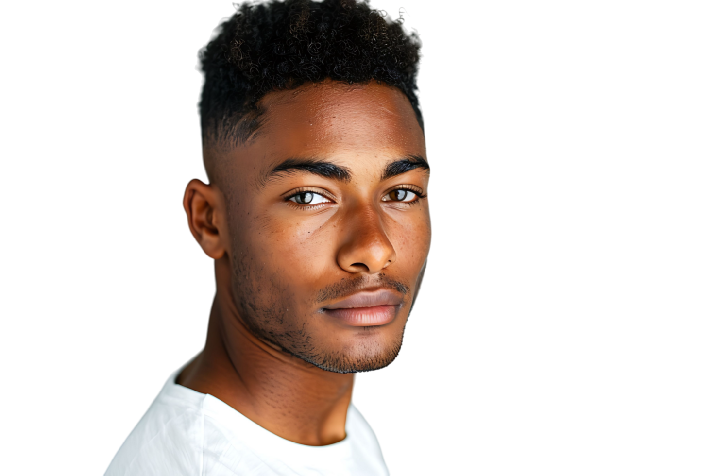 Portrait of handsome brunette man on isolated transparent background png