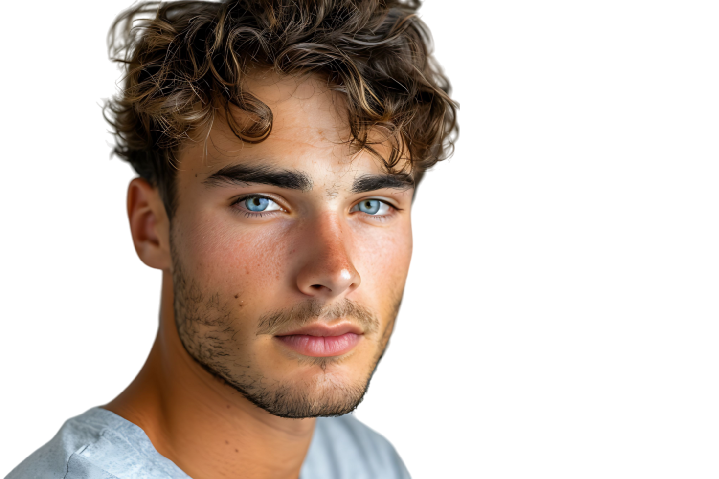 Portrait of handsome brunette man on isolated transparent background png
