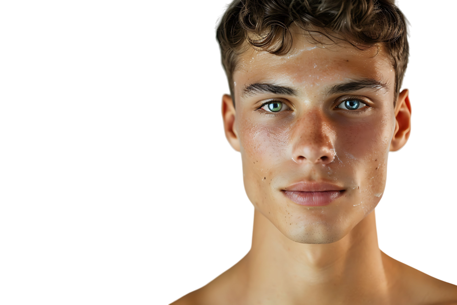 Portrait of handsome brunette man on isolated transparent background png