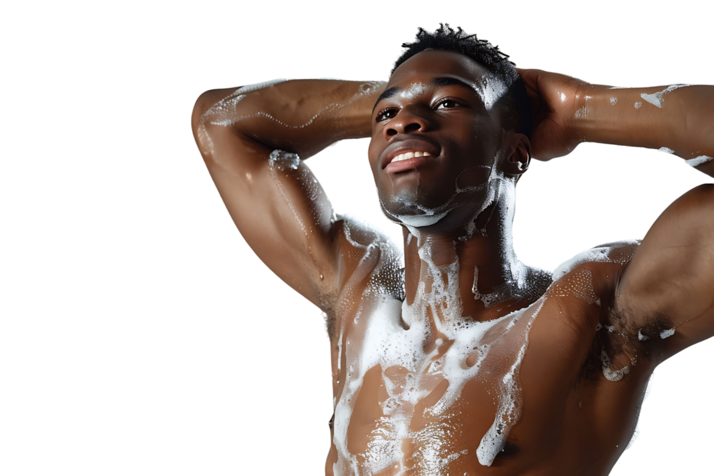 Man taking bath on isolated transparent background png