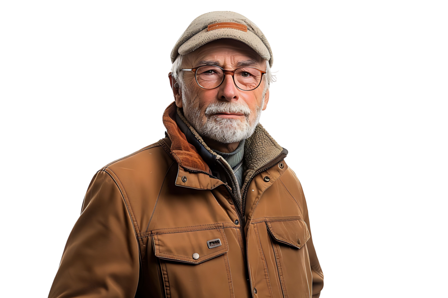 portrait of a senior man standing on isolated transparent background png