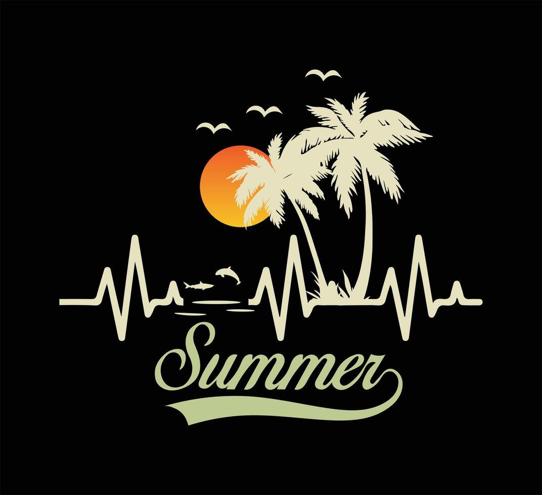 Summer Typography T Shirt Design vector