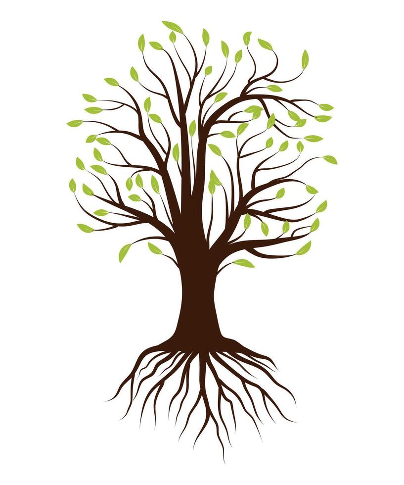 resumen vistoso árbol icono diseño. crecimiento y sabiduría logo diseño. verde árbol icono. vector