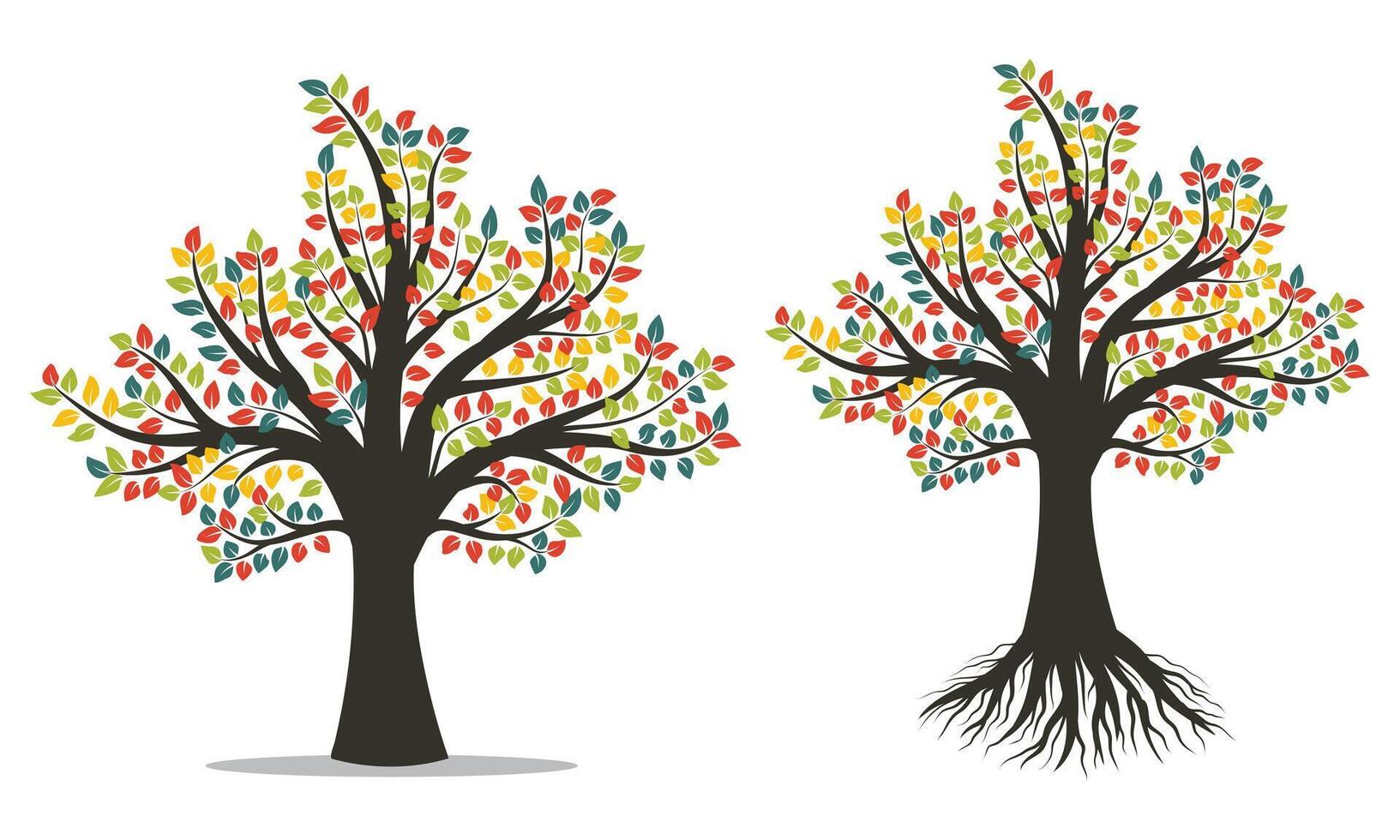 Abstract Colorful Tree Icon Design. Growth and wisdom logo design. Green tree icon. vector