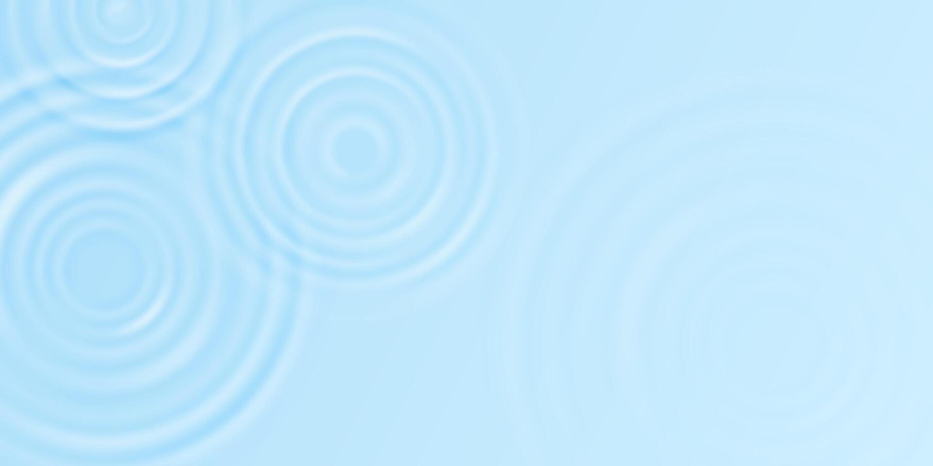 Water ripple surface. Radial waves from summer or spring rain drops on water, top view background. Circles and rings on quiet pond. Abstract nature texture vector