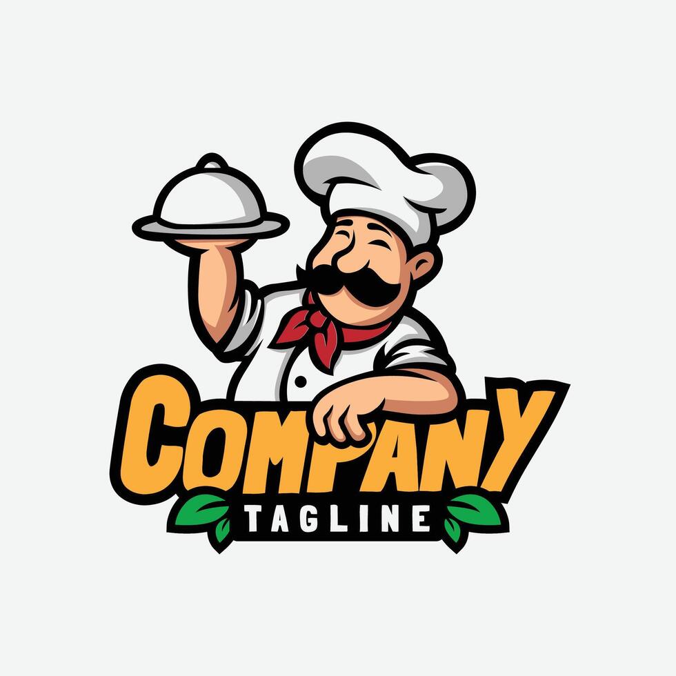 chef mascot logo design vector