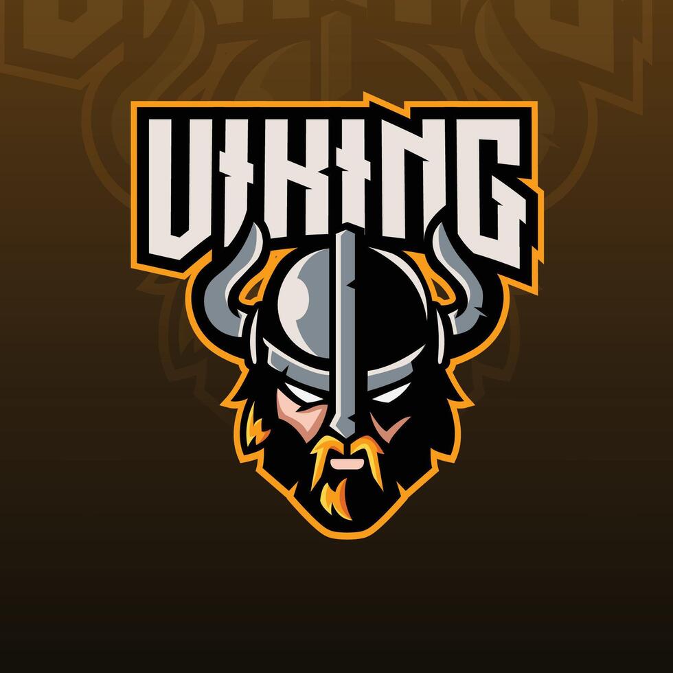 viking mascot esport logo vector