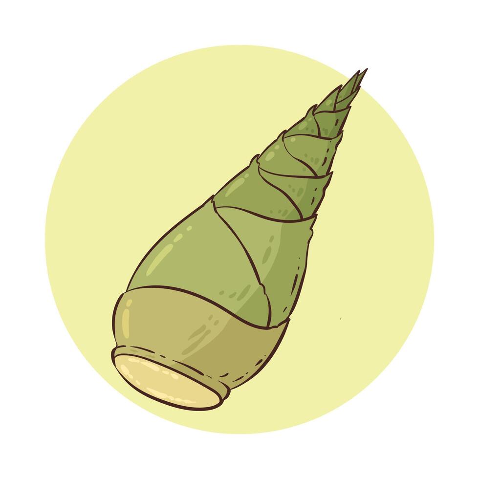 hand drawn bamboo shoot plant vector