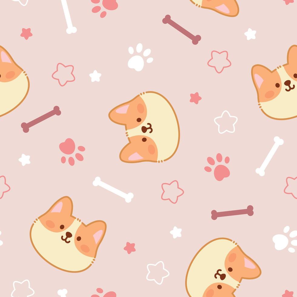 Seamless pattern of a cute dogs vector