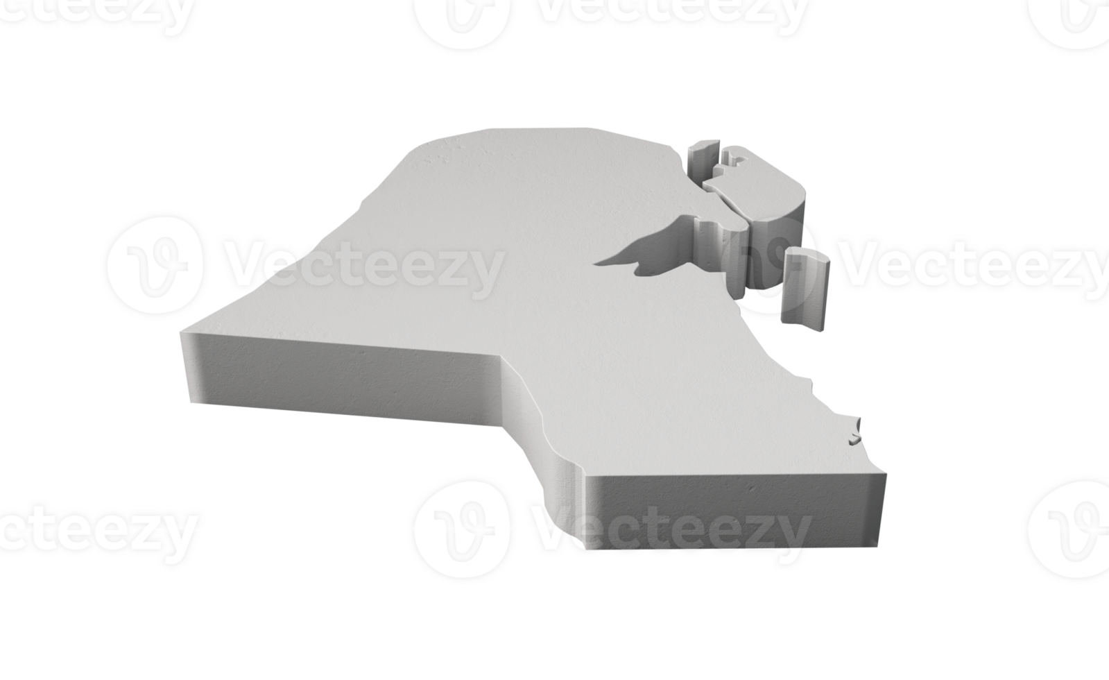 Kuwait 3D map Geography Cartography and topology 3D illustration png