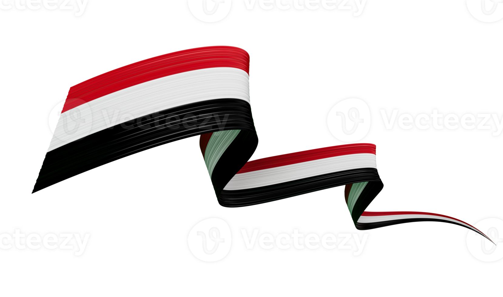 3d Flag of Syria Country, 3d Wavy Ribbon Flag of Syria, 3d illustration png