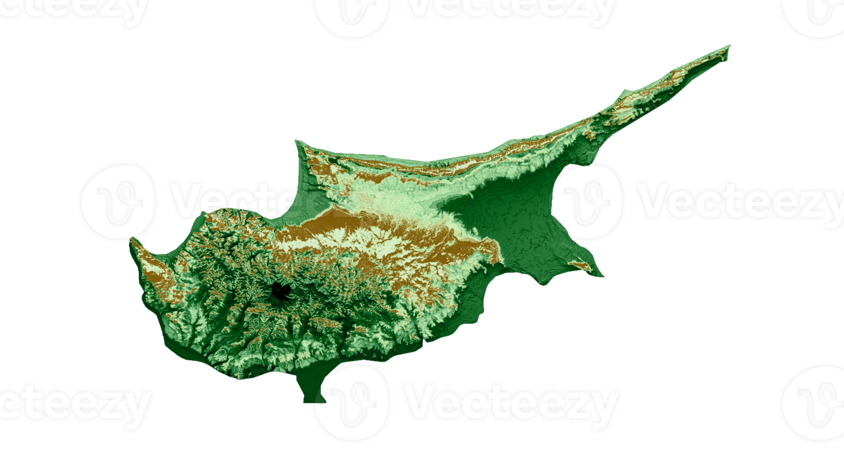 Cyprus Topographic Map 3d realistic map Color 3d illustration png