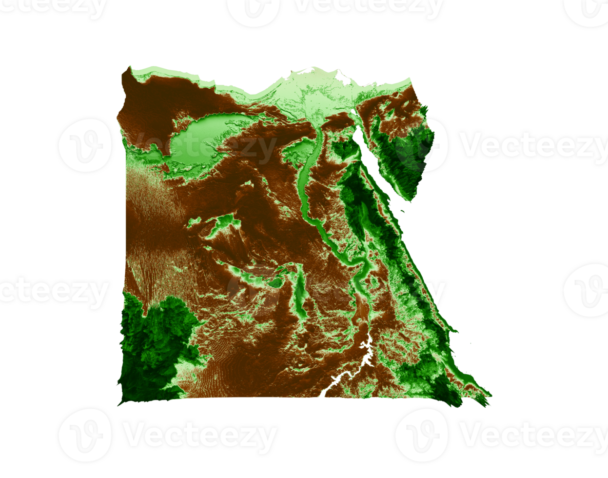 Egypt Topographic Map 3d realistic map Color 3d illustration png