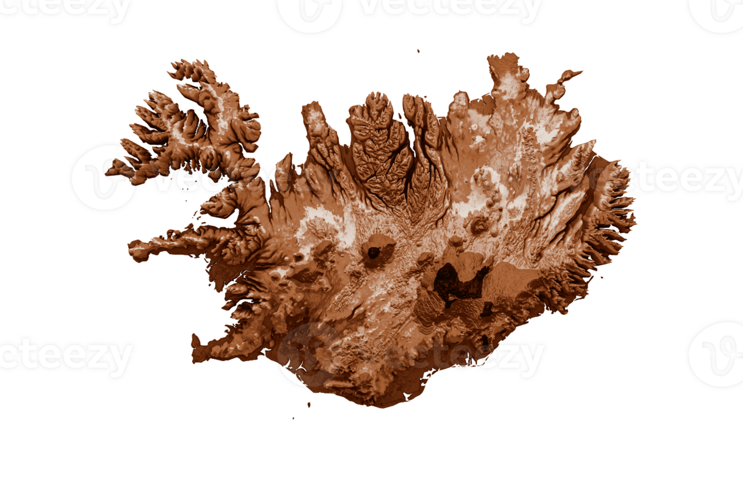 carta geografica di Islanda nel vecchio stile, Marrone grafica nel un' retrò stile Vintage ▾ stile. alto dettagliato 3d illustrazione png