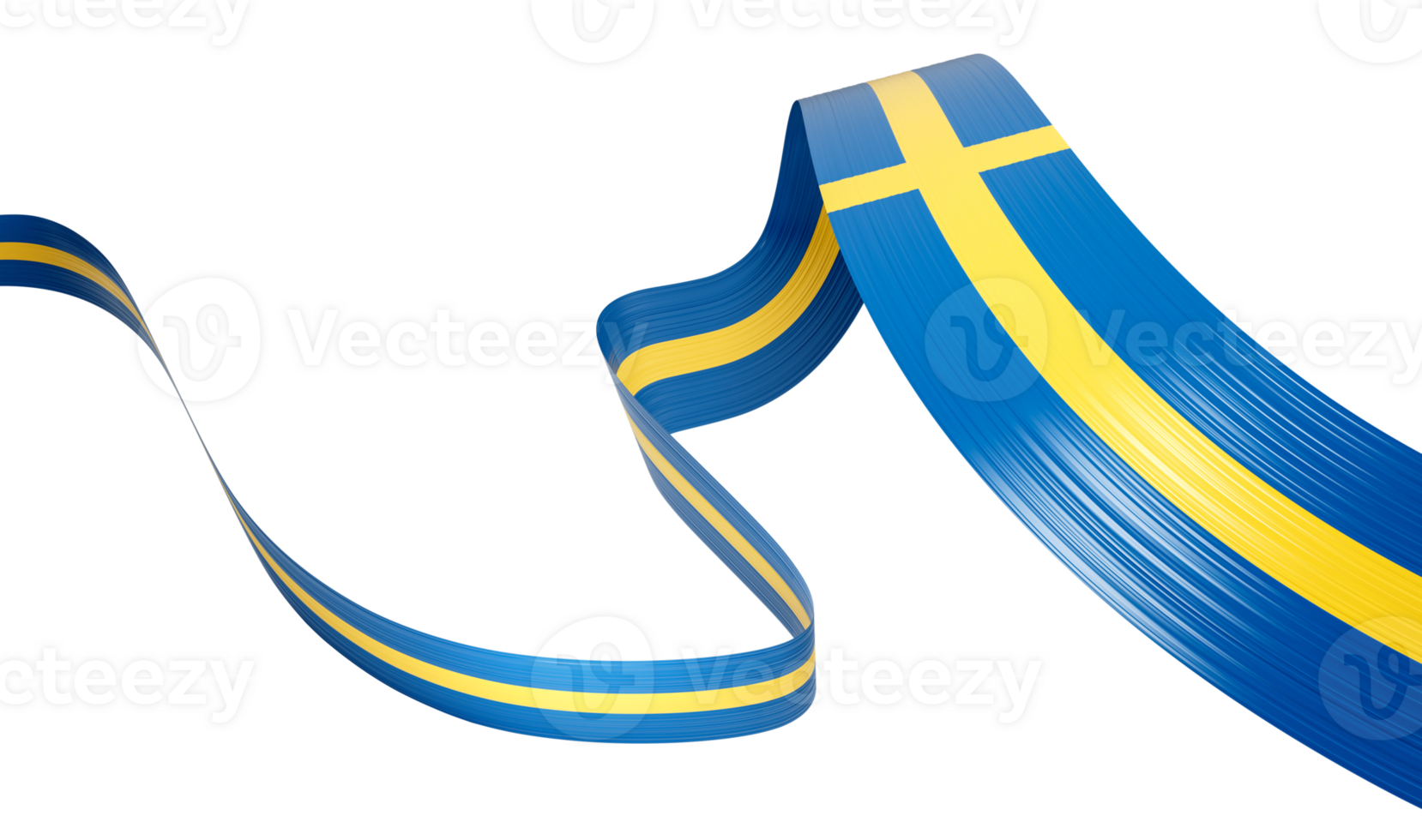 3d Flag Of Sweden 3d Wavy Shiny Sweden Ribbon, 3d illustration png