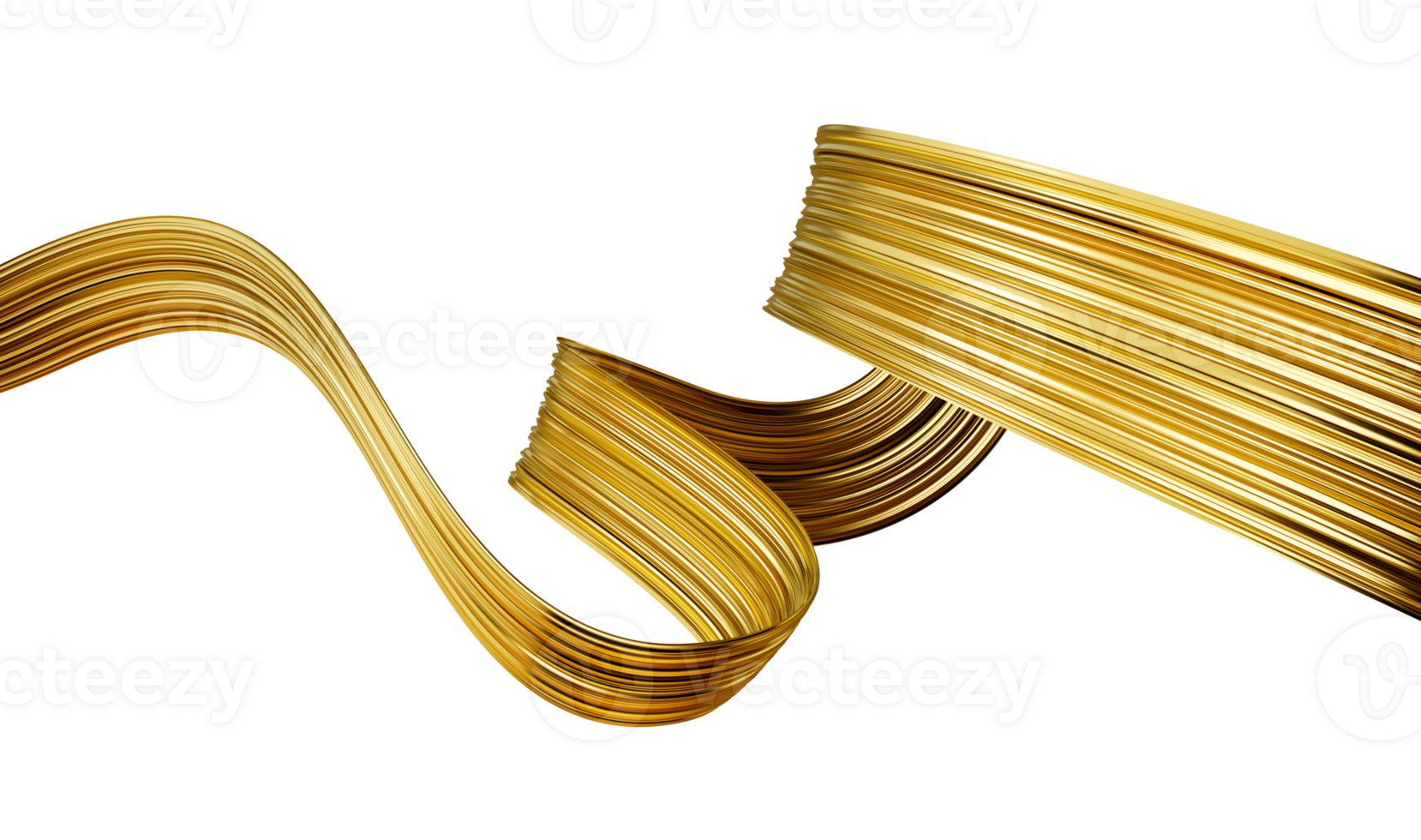 Abstract shiny color gold wave luxury 3d illustration png