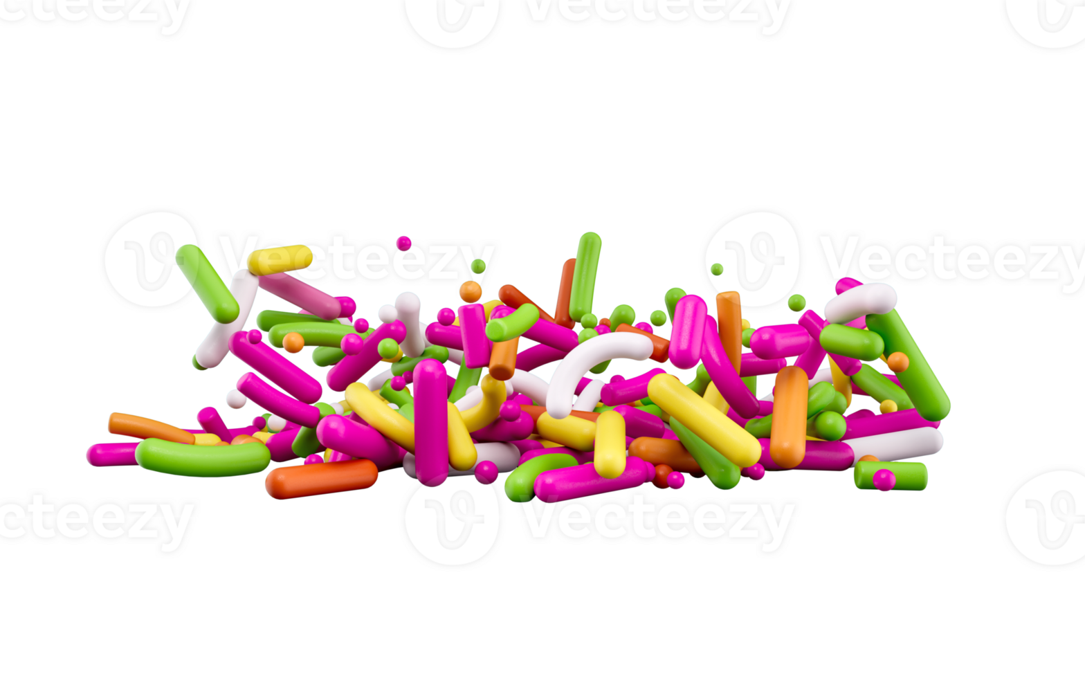 Colorful candy sprinkles Falling 3d illustration png