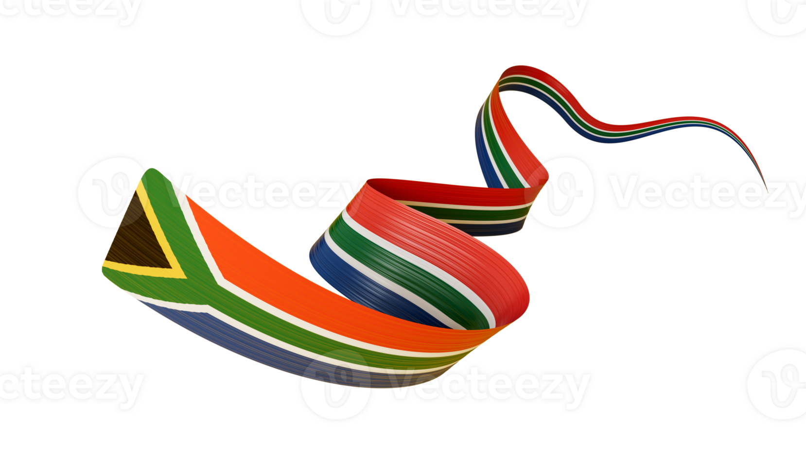 3d bandera de sur África 3d ondulado brillante sur África cinta bandera, 3d ilustración png