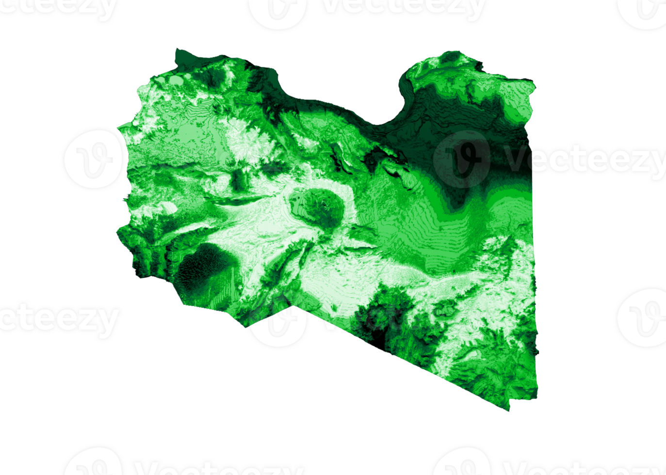 Libya map with the flag Colors Green and Red Shaded relief map 3d ...