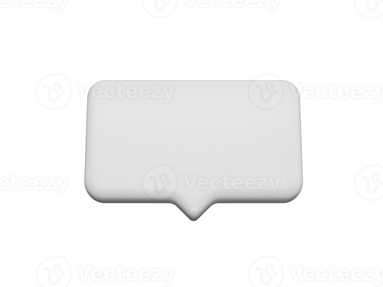 Cute white square speech bubble icons, 3d illustration png