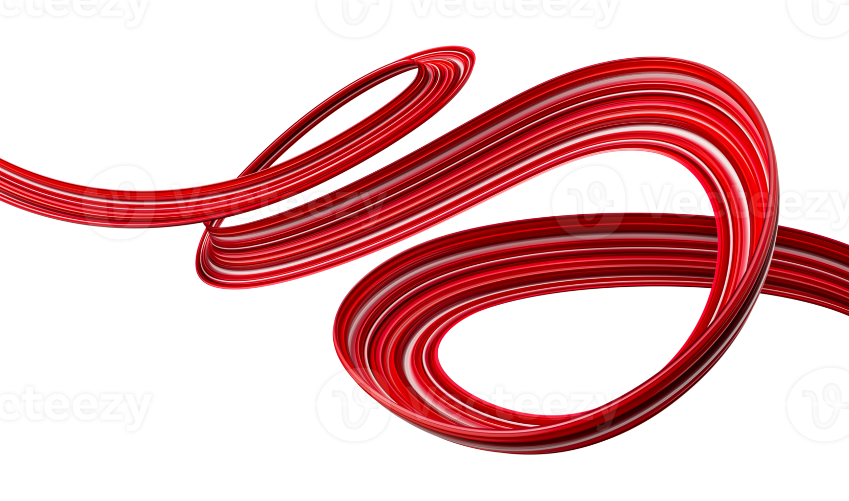Abstract design. Red color modern twisted brush stroke, smear wave, splash curl of red paint 3d illustration png