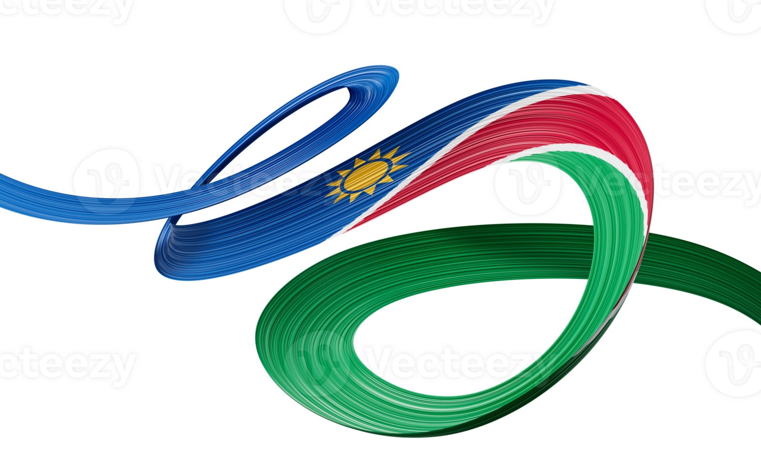 3d Flag of Namibia Country, 3d Wavy Ribbon, 3d illustration png