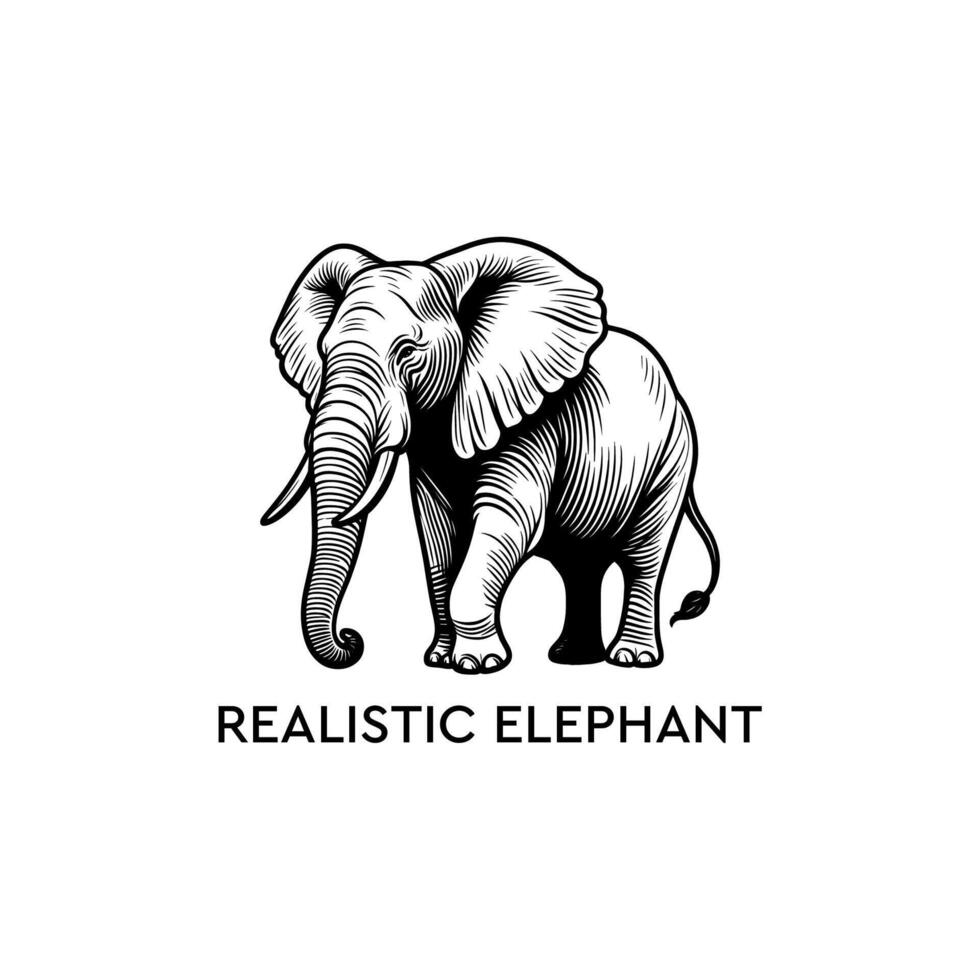 elephant outline illustration vector