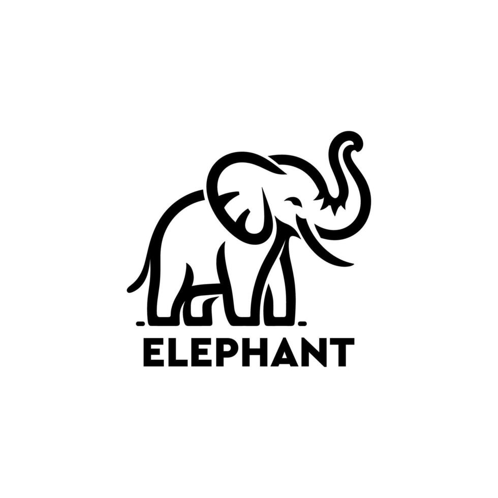 elephant outline illustration vector