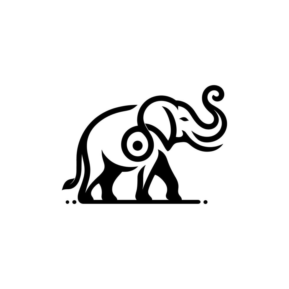 elephant outline illustration vector