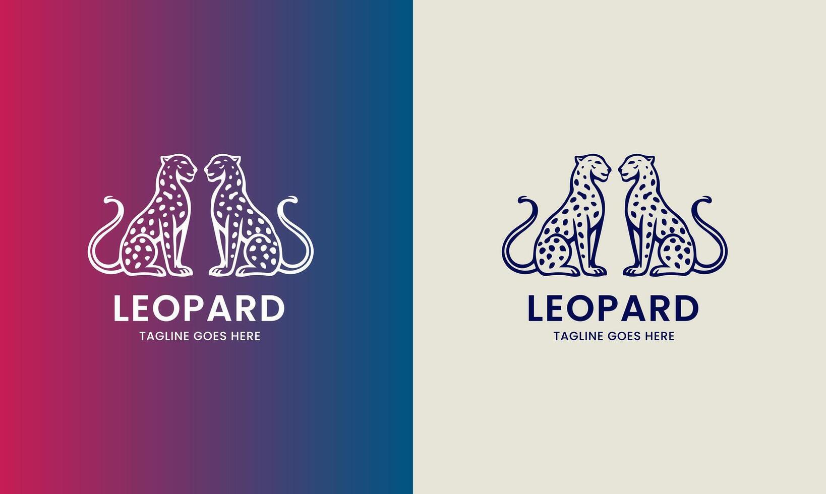 Leopard icon symbol cougar, jaguar head, cat tiger animal logo template image illustration vector