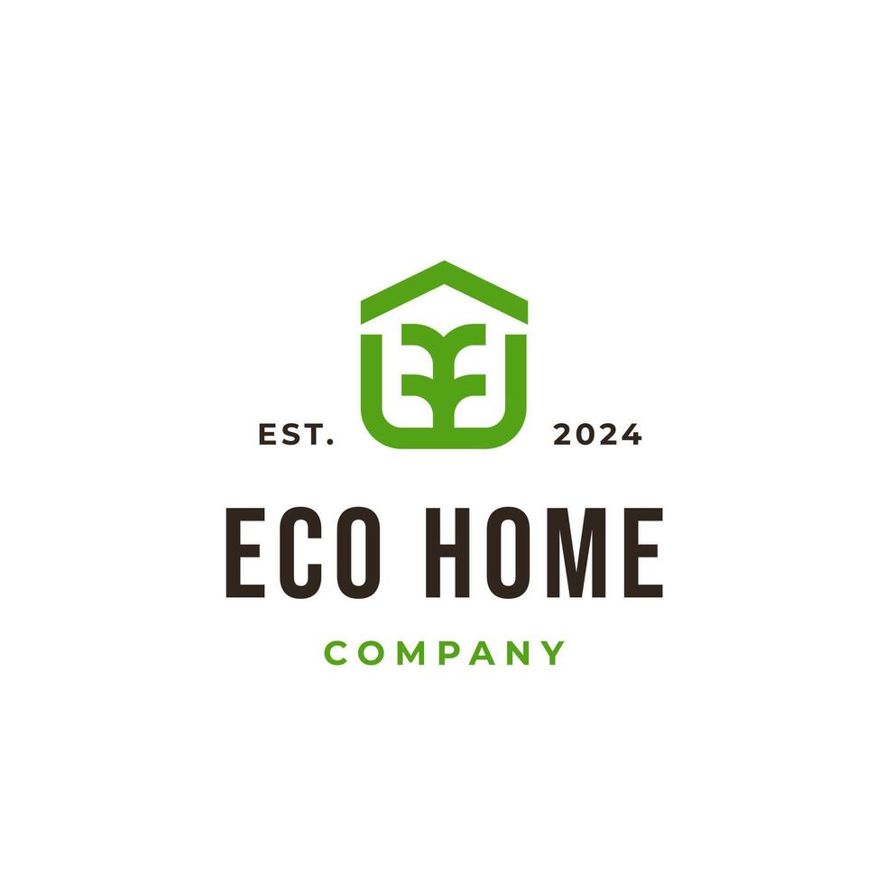 Eco house tree branch icon symbol logo template vector