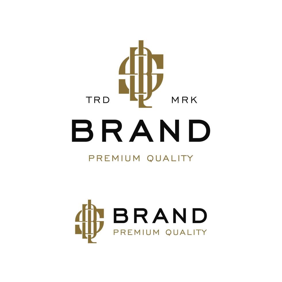 Monogram initial letter dsl logo template vector