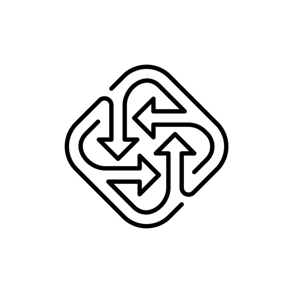 cuatro flechas icono símbolo logo modelo vector