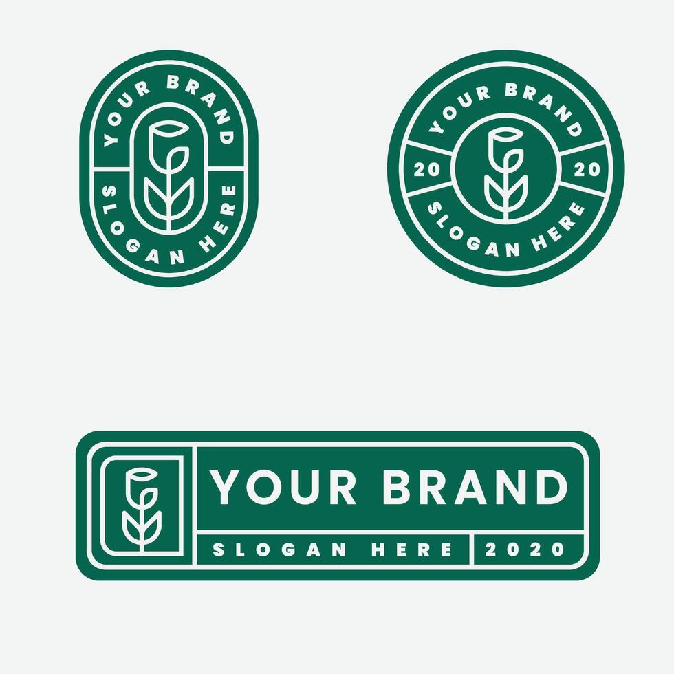 rose badge minimalist logo design vector