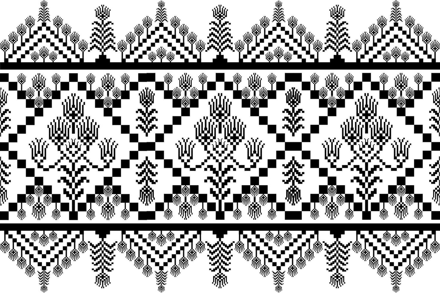 Pixel pattern ethnic oriental traditional design fabric pattern textile African Indonesian seamless pattern vector